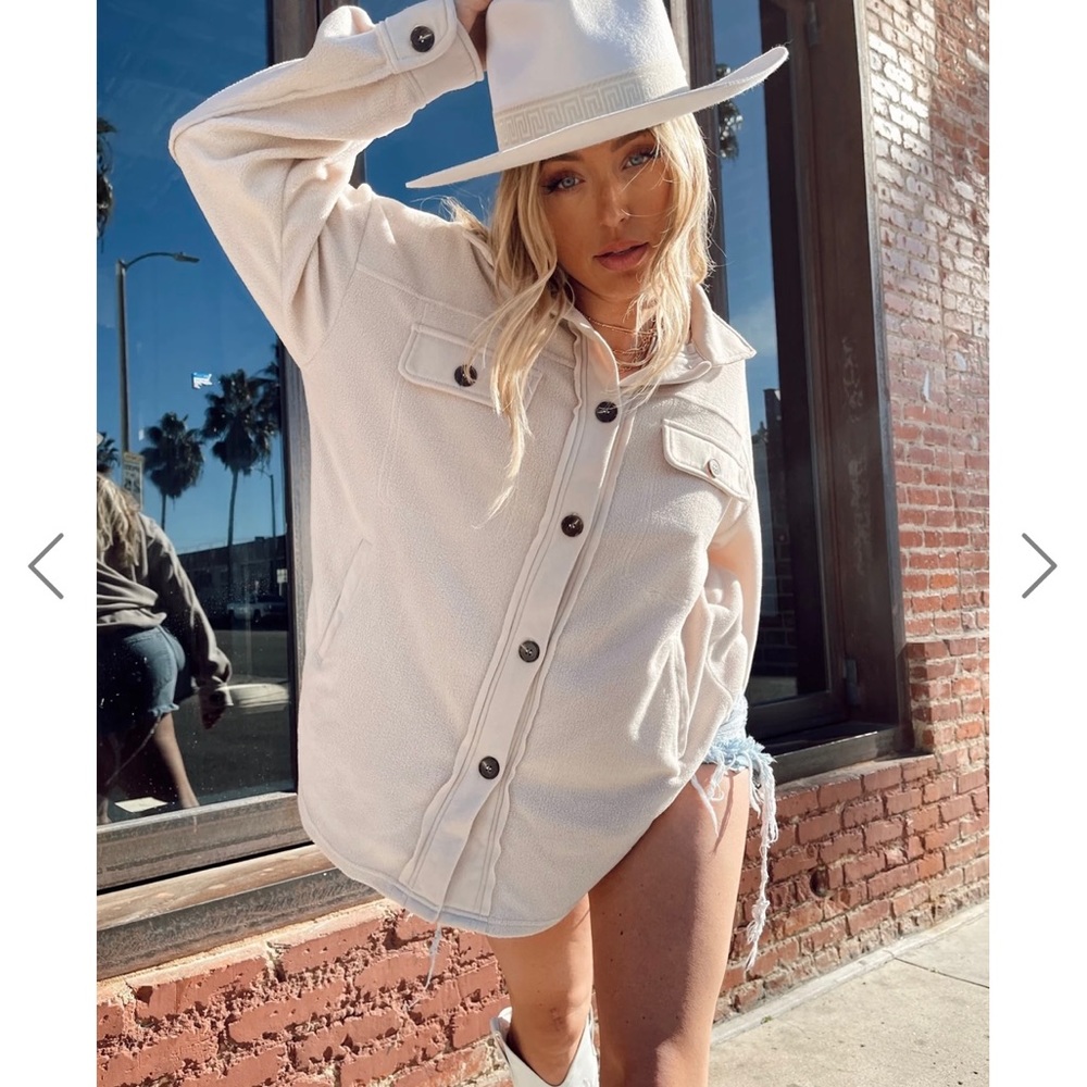 Fleece button up long sleeve